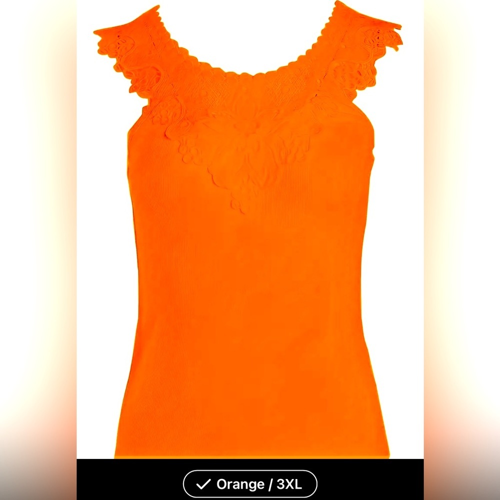 Orange lace tank top 3xL New